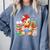 Christmas Gingerbread Man Reading Book Snowflake Teacher Comfort Colors Sweatshirt Denim