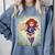 The Crimson Crescent 90s Retro Comic Book Superheroine Art Comfort Colors Sweatshirt Denim
