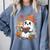 Cute Cozy Ghost Reading With Cat Book Lover Autumn Fall Comfort Colors Sweatshirt Denim
