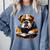 Cute Dog English Bulldog Reading Book Comfort Colors Sweatshirt Denim