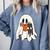 Cute Ghost Cat Reading Book Spooky Season Halloween Costume Comfort Colors Sweatshirt Denim