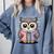 Cute Reading Owl Book Lover Teacher Librarian Bookworm Comfort Colors Sweatshirt Denim