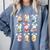 Easter Teacher Cute Bunny Reding Books Librarian Bookworm Comfort Colors Sweatshirt Denim
