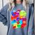 Frutiger Aero Aesthetic Tech Orb Pattern Heart Cherry Lips Comfort Colors Sweatshirt Denim