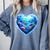 Frutiger Aero Y2K Heart Comfort Colors Sweatshirt Denim