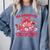 Groovy All Booked For Valentines Books Pink Coquette Bow Comfort Colors Sweatshirt Denim