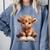 Highland Cow Reading Book Bookworm Comfort Colors Sweatshirt Denim