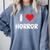 I Love Horror Heart Movies TV Show Books Writing Read Comfort Colors Sweatshirt Denim
