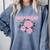 Nostalgia 80s 90s Retro Style Graphics Rose Pink Flower Comfort Colors Sweatshirt Denim