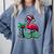 Nostalgia Holiday Tees -Adult Christmas Flamingo Small Short Sleeve Crew Neck Cotton Polyester Lightweight Ribbed Cuff Winter Comfort Colors Sweatshirt Denim