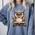 Owl Reading A Book Perched On A Branch Bookworm Comfort Colors Sweatshirt Denim