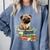 Pug Dog Reading Book Coffee Read Books Be Kind Stay Weird Comfort Colors Sweatshirt Denim