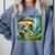 Rabbit Reading Book Under Large Mushroom Easter Bandana Comfort Colors Sweatshirt Denim