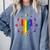 Rainbow Book With Stars And Moon Phases Gay Pride LGBT Comfort Colors Sweatshirt Denim