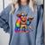 Rainbow Pride Bigfoot Reading Book With Heart Glasses Comfort Colors Sweatshirt Denim