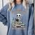 Read Books Be Kind Stay Weird Skeleton Reading Book Lover Comfort Colors Sweatshirt Denim