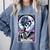 The Reader Tarot Card Reading Skeleton Skull Book Lover Comfort Colors Sweatshirt Denim
