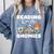 Reading With My Gnomies Gnomes Books Lover Bookworm Comfort Colors Sweatshirt Denim