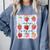 Reading Is My Jam Preppy Stawberry Bookworm Book Lover Nerd Comfort Colors Sweatshirt Denim