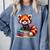 Red Panda Books Lover Reading Bookworm Comfort Colors Sweatshirt Denim