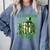 Retro Book Lucky Reading Teacher St Patrick's Day -Adults Small Cotton Blend Polyester Blend Short Sleeve Comfort Colors Sweatshirt Denim