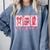 Retro Coquette Bow All Booked For Valentines Book Lover Cute Comfort Colors Sweatshirt Denim
