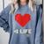 Retro Gamer 1 Life Pixel Heart – 8-Bit Gaming Nostalgia Comfort Colors Sweatshirt Denim
