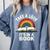 Retro Rainbow Take A Look It's In A Book Reading Comfort Colors Sweatshirt Denim Retro Rainbow Take A Look It's In A Book Reading Comfort Colors Sweatshirt Denim