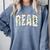 Retro Read Floral Reading Bookworm Librarian Book Lover Comfort Colors Sweatshirt Denim