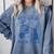 Sarcastic Anti Social Book Club Cat Skull Book Lover Comfort Colors Sweatshirt Denim