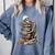 Skeleton Reading Book Halloween Bookworm Bibliophile Reader Comfort Colors Sweatshirt Denim
