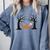 Skeleton Reading Book In Hammock Halloween Reader Comfort Colors Sweatshirt Denim