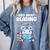 Wild About Reading Book Lover Hippo Comfort Colors Sweatshirt Denim