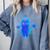 Yk2 Grunge Earthy Blue Cat With Stars Tomboy 90s Nostalgia Comfort Colors Sweatshirt Denim