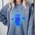 Yk2 Grunge Earthy Blue Cat With Stars Tomboy 90s Nostalgia Comfort Colors Sweatshirt Denim