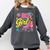 80's Girl Roller Skates Skating Eighties 1980s Nostalgia Comfort Colors Sweatshirt Pepper