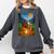 Bigfoot And Alien Reading Books Campfire Halloween Comfort Colors Sweatshirt Pepper