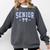 Blue Bow Coquette Floral Senior 2026 Graduation Class Comfort Colors Sweatshirt Pepper