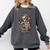 Book Lover Skeleton Reading With Dia De Los Muertos Flowers Comfort Colors Sweatshirt Pepper