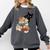 Cat And Books Flowers Reading Club Cat Lover Bookworm Comfort Colors Sweatshirt Pepper