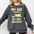 My Cat Guards My Mug And Book Humor Cats Premium Tri-Blend Comfort Colors Sweatshirt Pepper