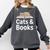 Cats And Books Comfort Colors Sweatshirt Pepper