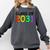 Class Of 2031 Pre-K -12th Grade Hand Prints Space Graduation Comfort Colors Sweatshirt Pepper