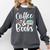 Coffee And Books Comfort Colors Sweatshirt Pepper