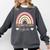 Cosmetology Instructor Cosmetologist Graduation Rainbow Comfort Colors Sweatshirt Pepper