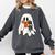Cute Ghost Cat Reading Book Spooky Season Halloween Costume Comfort Colors Sweatshirt Pepper