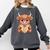 Cute Highland Cow Reading Book Comfort Colors Sweatshirt Pepper