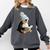 Cute Penguin Reading Book Faux-Crochet Print Comfort Colors Sweatshirt Pepper