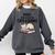 Easily Distracted By Cats And Books Cute Book Lover Comfort Colors Sweatshirt Pepper