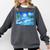 Frutiger Aero Dolphin Sunset Ocean With Palm Trees Y2k Comfort Colors Sweatshirt Pepper